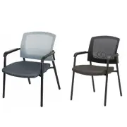 Office Reception Chair Mesh Back Stacking Lumbar Support Thickened Cushion