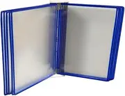 Tofficu Wall Mounted File Folder File Holders Wall Mount Wall Folder Binder Wall Mount Holding Closet Pocket Document Binder Page Holder Wall Mounted File Organiser Desk Organizer Pvc Blue