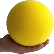 Soft Noiseless Foam Ball, Sponge Ball, Indoor Activity Ball, Kickball, Dodgeball, Playground Ball (Yellow, 15cm)