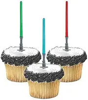 Adorox Star Wars Lightsaber Cupcake Picks Toppers Birthday Fun Party Decorations Kit (24)
