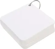 HOMSFOU 300 Sheets Blank Note Cards Portable Memo Cards for Language Learning Smooth Surface with Binder Rings for Students and Writers