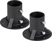 Universal Chain Link Fence Pole Floor Flange Kit for Holding Fence/Mailbox/Flag Round Post (OD 2-3/8''), Bolts/Side Screws are Included, 2Pieces