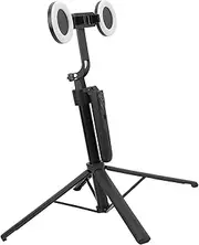 Auto Face Tracking Stabilizer for Smartphone, Portable Phone Holder Quadrupod Support 5.0 Remote Control with 2 Fill Lights for Selfie Vlogging