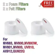 2 sets Foam + Felt Filter Kit for Shark Rotator Vacuum NV680 XFF680 & XHF680