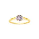 9ct Gold Amethyst & Diamond Ring in Purple