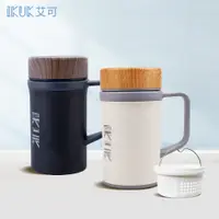 在飛比找i郵購優惠-【IKUK 艾可】陶瓷內膽濾茶器手把保溫杯500ml(內膽陶