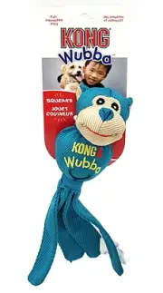 Kong Wubba Friends Ballistic Small Monkey Squeaky Fetch & Tug Dog Toy