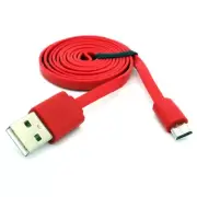 Charger MicroUSB 6ft USB Cable Cord Power Wire Sync Flat Red for Cell Phones