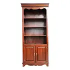 Solid Mahogany Wood Bookcase with Cupboard & Shelves Carved Design