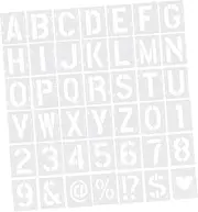 Gogogmee 42pcs Alphanumeric Template Painting Tool Plastic Painting Stencils Small Spray Stencils English Letter Stencils Alphabet Stencils for Painting Reusable Paint Stencil The Pet White