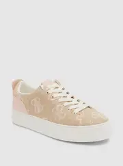 GUESS Women's Light Pink Logo Low-Top Sneakers Size: 10