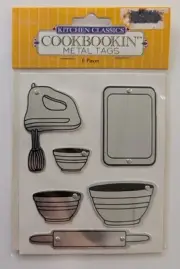 Cookbookin' Cooking Baking Kitchen Food Metal Tags Brads For Scrapbooking