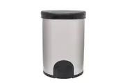 White Magic 20L Smart Bin Toe Tap Rubbish Can Foot Pedal Trash Container Silver