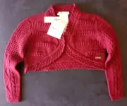 Pili Carrera Baby's Cardigan Size 3 Months Burgundy Color New With Tags