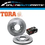 Front Slotted Dimple Drilled Disc Brake Rotors + Pads for Triton ML MN MQ 07~18