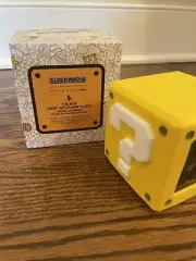 New Super Mario Pottery Barn Teen Question Mark Block Light Up Alarm Clock