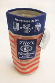 Titos Vodka Bottle Bag Drawstring Collectible Canvas USA Patriotic NWT