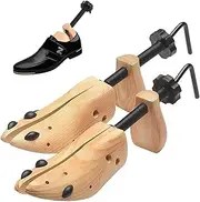 [JIUSEGE] 2 Way Shoe Stretchers for Men Women, Pair of Wooden Shoe Stretcher, Adjustable Shoe Trees for Men and Women Wood Shoe Shaper Expander Stretch Length & Width Man's Size 9 to 13 Woman's Size 10 to 13.5