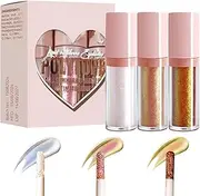 Generic Multichrome Liquid Eyeshadow, 3X Glitter Multichrome Eyeshadows Makeup, All Day Wear Quick Dry Smooth Shimmer Eyeshadows For Lips
