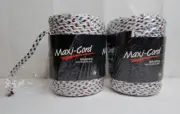 2 Maxi-Cord Braided Macrame Cord F08 Navajo Red White Blue 6MM 100 Yards