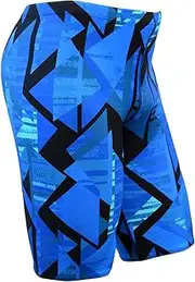 [Adoretex] Boy's/Men's Printed Pro Athletic Jammer Swimsuit Swim Shorts (MJ014) - Blue Combo - 30