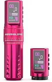 WORMHOLE PRO 7 Adjustable Strokes Tattoo Gun VIRGO Wireless Tattoo Machine with Coreless Motor 1,800 mAh Capacity Replacement Power Supply Digital LED Display Tattoo Pen for Tattoo Artists CHKP15-A