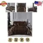 Elegant 8-Piece Satin Comforter Set with Machine Washable Sheets - King Size