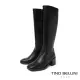 【TINO BELLINI 貝里尼】義大利進口全真皮方頭高跟及膝靴FWXV008(黑色)