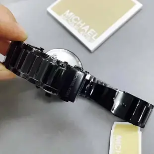 全館免運 Michael Kors 手錶 全新正品 MK6297 時尚黑色不銹鋼錶帶腕錶/女錶 單眼 日期手錶 款 可開發票