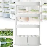3 Layers Hydroponics Growing System (Remote Control), Soilless Culture/Hierarchical Control, Automatic Water Circulation, with LED Light, Number :9, for Herbs/Fruits/Vegetables,White