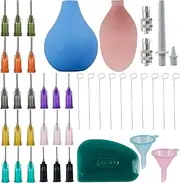 Pottery Precision Applicator Set, 42Pcs Pottery Tools Precision Tips Applicator Slip Trailer Bottles with 24 Needles and Funnels Pottery Glaze Squeeze Bottles Clay Supplies for Pottery Glaze Slip