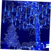 Christmas Lights, Meteor Shower Lights 12 inch 8 Tube Rain Falling Icicle Blue
