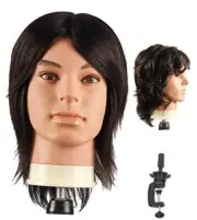 Male Mannequin Head With 100% Human Hair Cosmetology Manikin head for Cutting