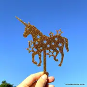 Acrylic Gold Glitter Silhouette Unicorn Cake Topper