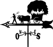 Wind vanes, Outdoor Garden European Style Wash Mop Weather Vane, Roof Decoration Weather Vane, Wind Direction Indicator Kit, Lawn Metal Bracket Professional Measuring Tools