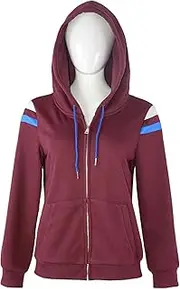 [Generic] Wanda Maximoff Hoodie Womens Scarlet Costume Jacket Halloween Cosplay Sweatshirt Full-Zip Hooded