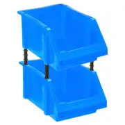 2pcs Plastic Shelf Bins 8.3" x 5.1" x 4.3" Wall Mounted Storage Bins, Blue