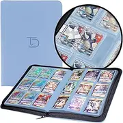 TopDeck 200 TopLoader Binder - 9 Pocket Card Binder Album - TCG Secure Storage Sleeves - Compatible with Yugioh, Magic the Gathering, Pokemon and More - Trading and Sports Card Holder (Blue)