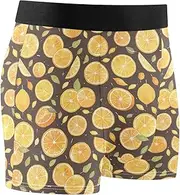[FRODOTGV] Yellow Grapefruit Dark Mens Boxer Brief Shorts Athletic Underwear for Men Compression Interiores Para Hombres