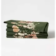 NEW 4 Studio McGee Green Floral Cotton Napkins