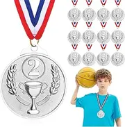 Hianjoo 12-Pack Medals for Awards, Gold Silver Bronze Medal Winner Award Medal for Soccer Football Baseball Medals with Neck Ribbons for Sports Day Prizes Gymnastics Competitions Party Gifts