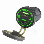 66W Fast Car Charger Dual Port USB TYPE C Socket Adapter For Boat SUV Waterproof (for: Triumph)