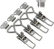 DGOL 4 packs 304 Stainless Steel Toggle Latch Clamps Loading Limit 260 lbs Fast Lock Hasp with 18 pcs 304 Stainless Steel Install Screws