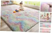 KCHOWUA 5x8 Unicorn Thick Fluffy Shag Area Rugs for 5x8 Feet A-rainbow Thick