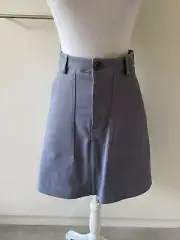 Scanlan Theodore Leather Patch Pocket Skirt Size 8 Powder Blue NEW