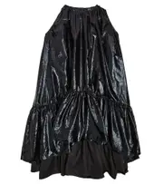 [Caroline Bosmans] Caroline Bosmans Metal ruffled metallic dress Y 5 black