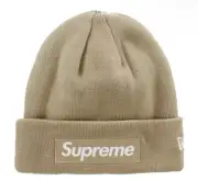 Brand New Supreme New Era Box Logo Beanie (FW23) - Dark Sand