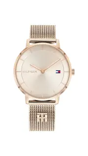 Tommy Hilfiger Tea Rose Gold Case Face Mesh Band Watch 1782287 Stainless Steel Water Resistance
