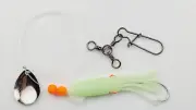 6 Saltwater Fishing Rigs - GLOW Squid Teaser Spinner Flounder Fluke Rig [Y32-2]