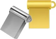 SIMAIOU Super Mini Small Size Ultra USB2.0 Flash Drives Silver Gold Grey Metal Thumb Drives Memory Stick 3 Years Warranty USB pendrive (Silver Golden （2 Pack）, 32GB)